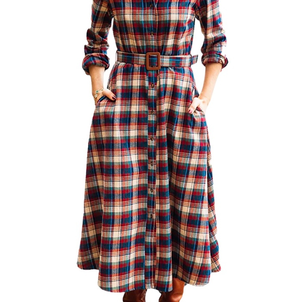KJP Kiel James Patrick Cozy Cabin Flannels Plaid Dress